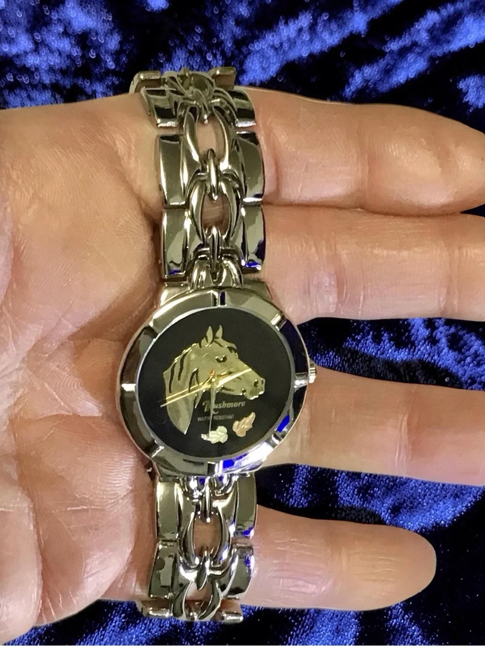 Ladies Rushmore Black Hills Gold Horse/Leaves Stainless Steel Watch & 7” Band